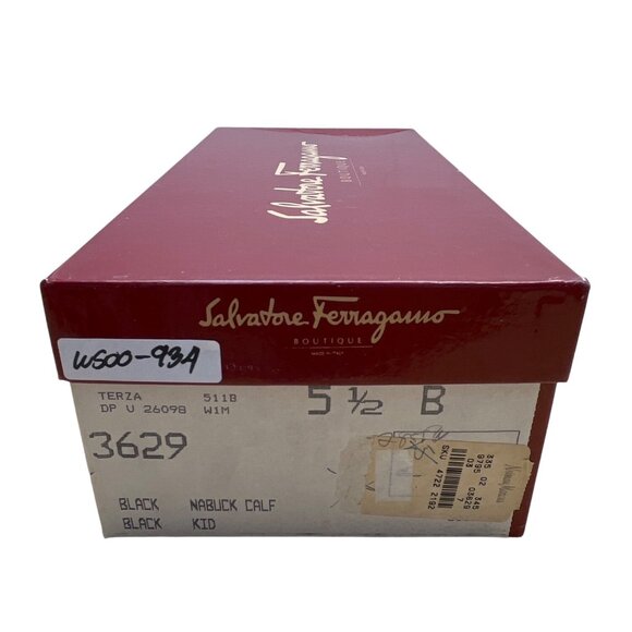 Salvatore Ferragamo Brown Croc-Embossed Leather Block Heel Loafers Sz 5.5B- New - Picture 8 of 8